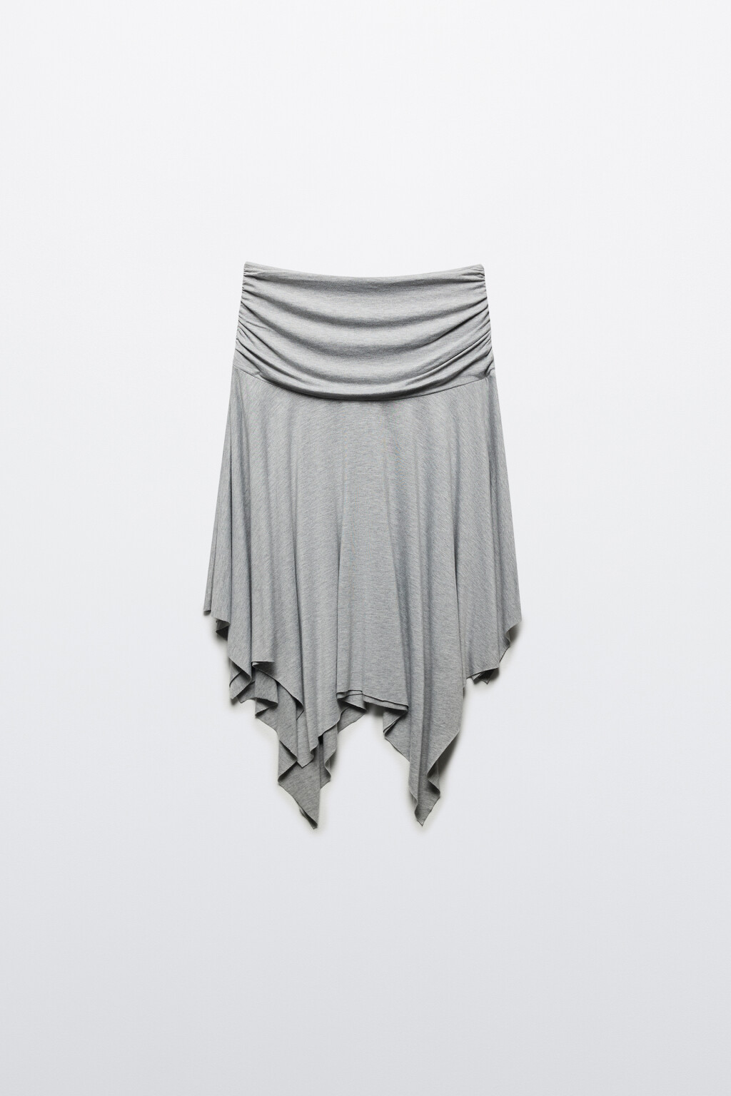 Юбка-годе миди асимметричная из трикотажа - цвет серый - 7