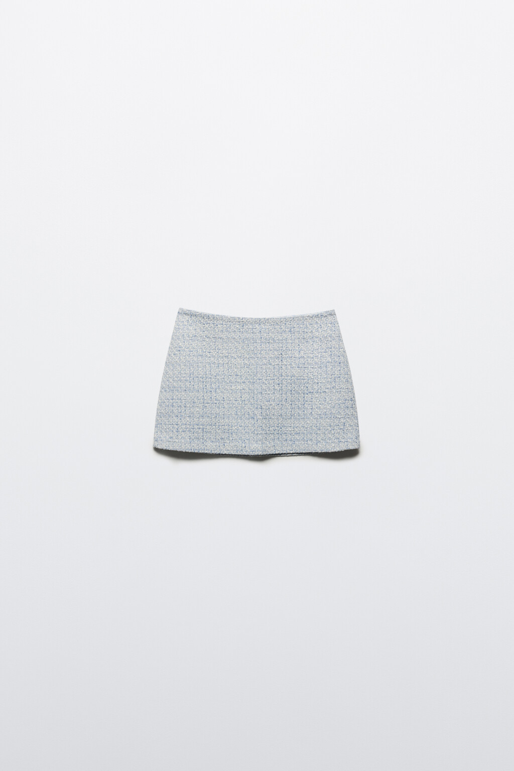 Юбка мини твидовая с высокой посадкой - цвет голубой - 8