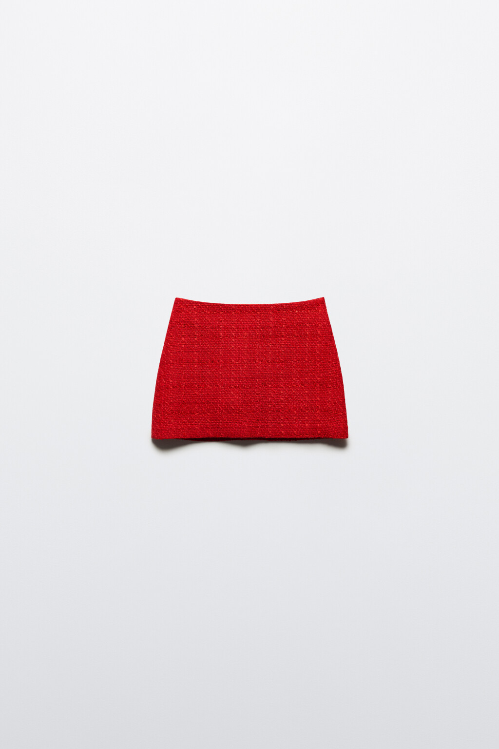 Юбка мини твидовая с высокой посадкой - цвет красный - 8