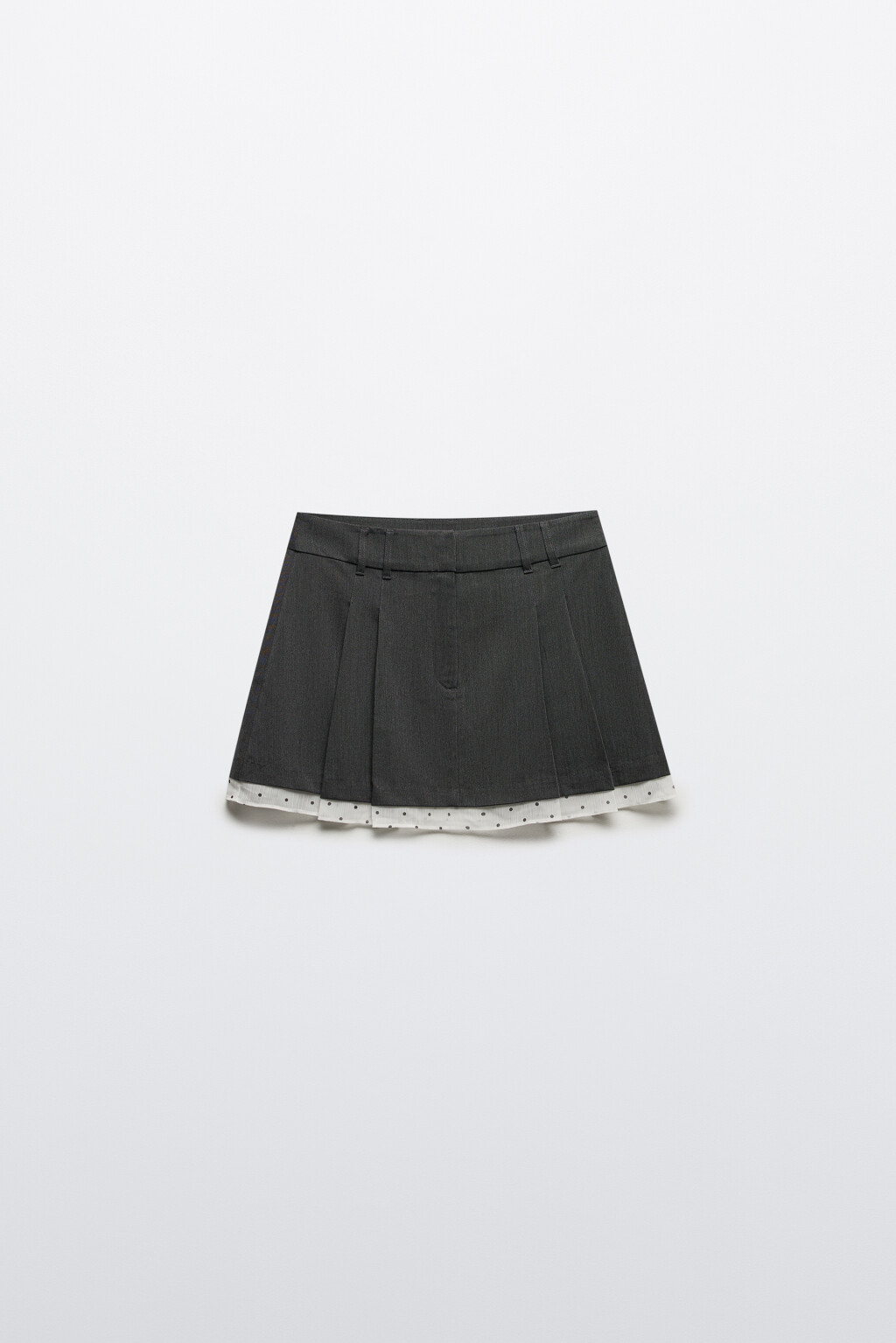 Юбка в складку с подкладкой в горох - цвет серый - 7