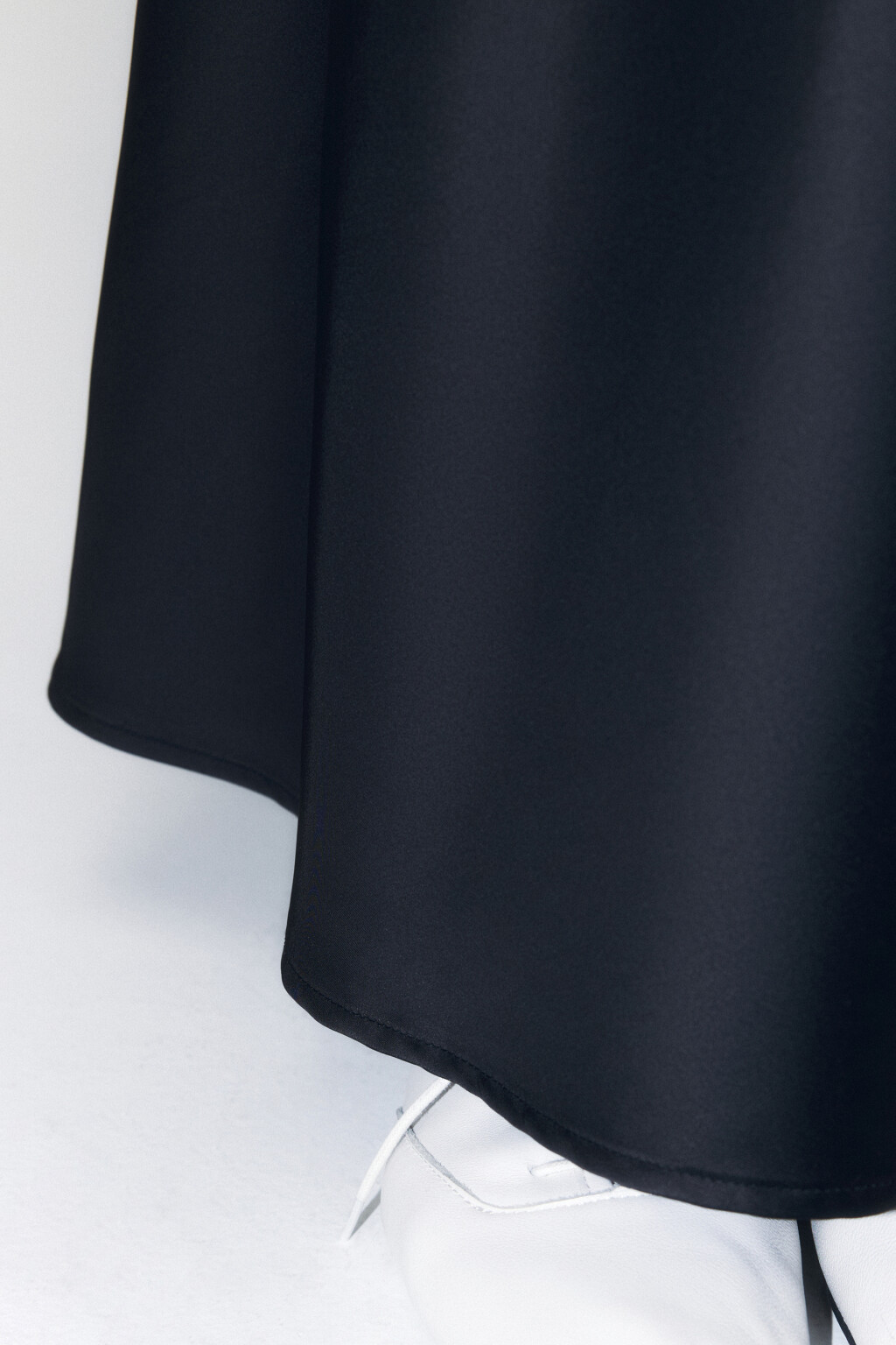 Юбка-годе макси атласная - цвет черный - 6