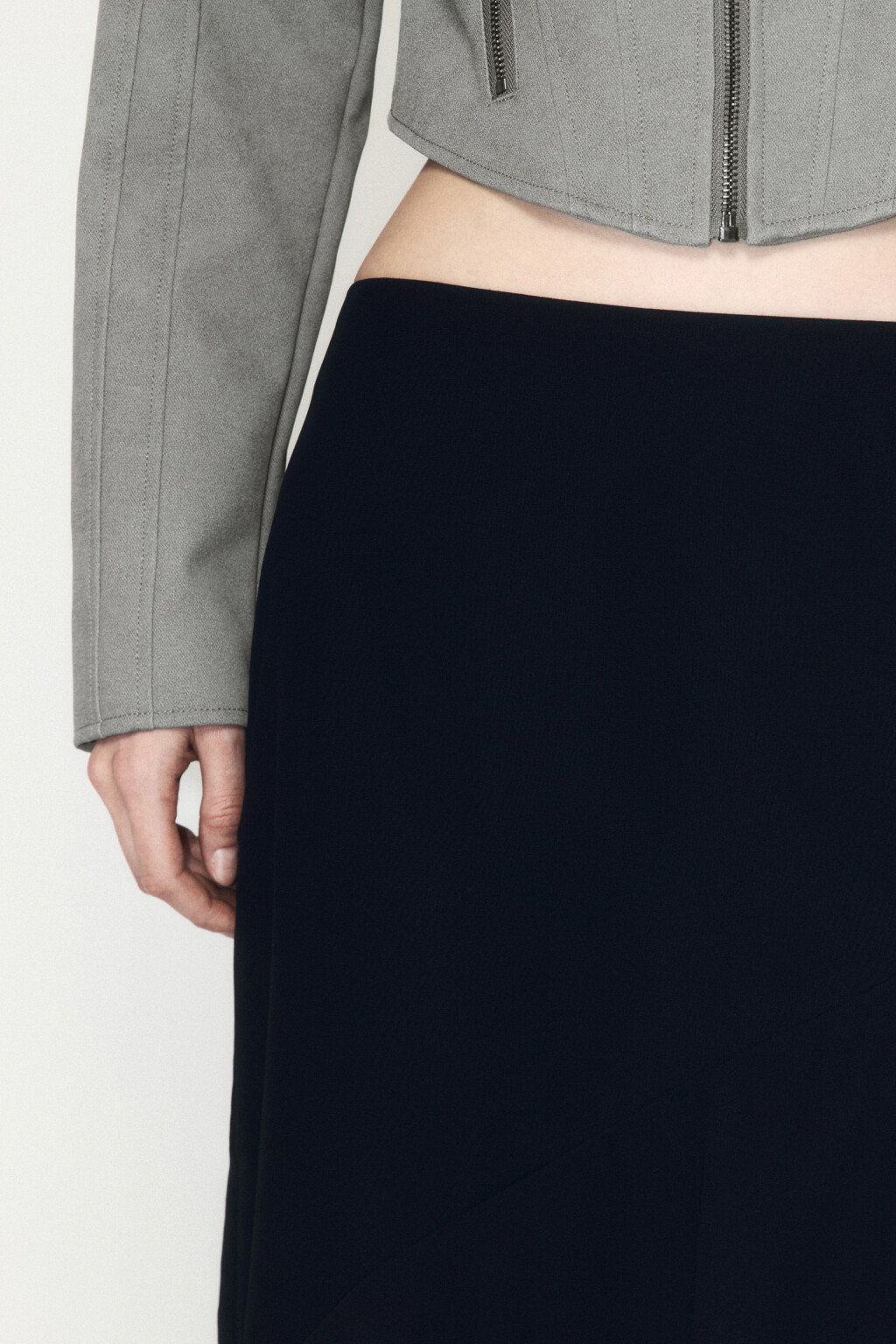 Юбка миди шифоновая с асимметричными воланами - цвет черный - 6