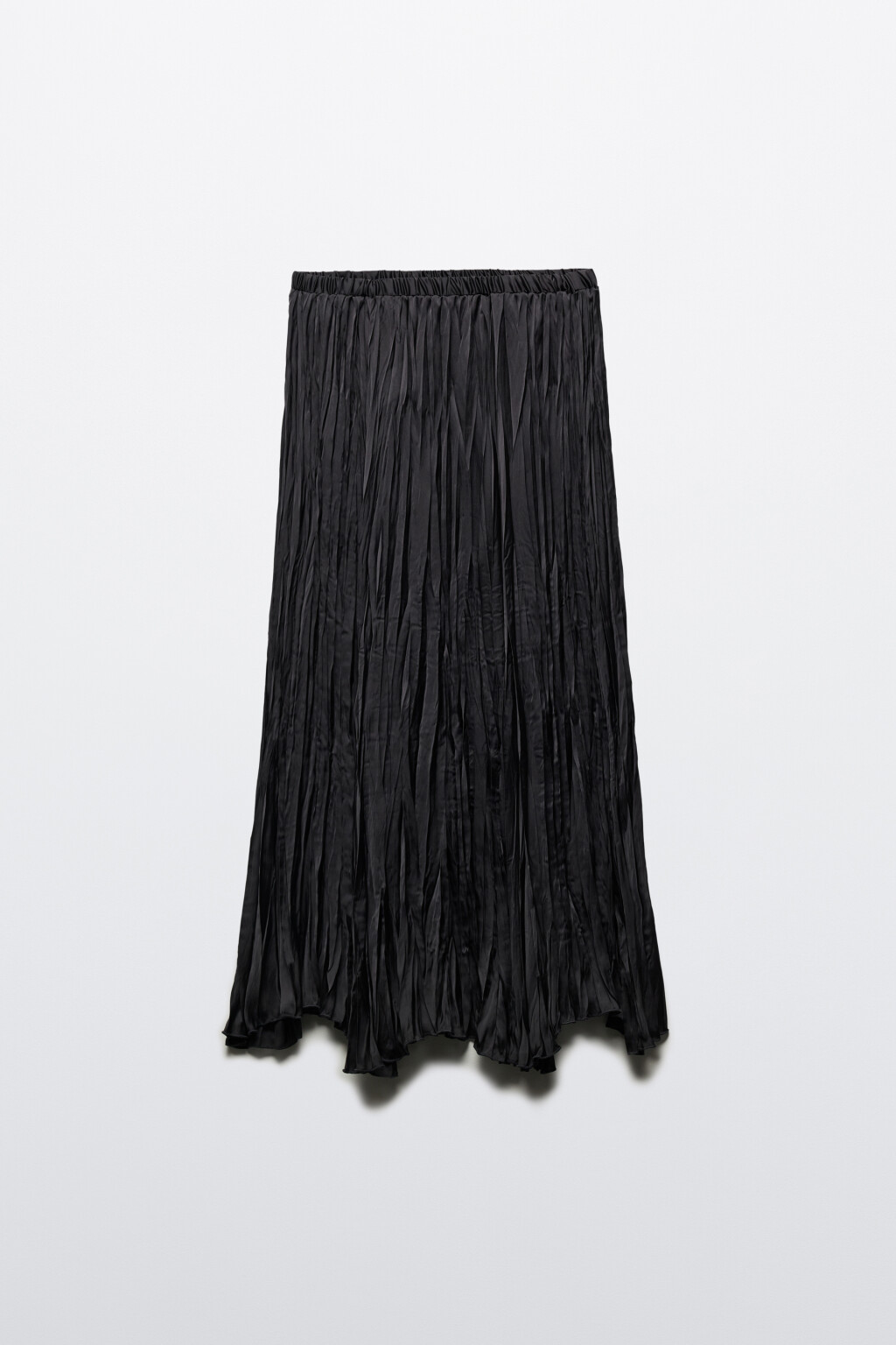 Юбка-трапеция макси из жатого сатина - цвет серый - 7