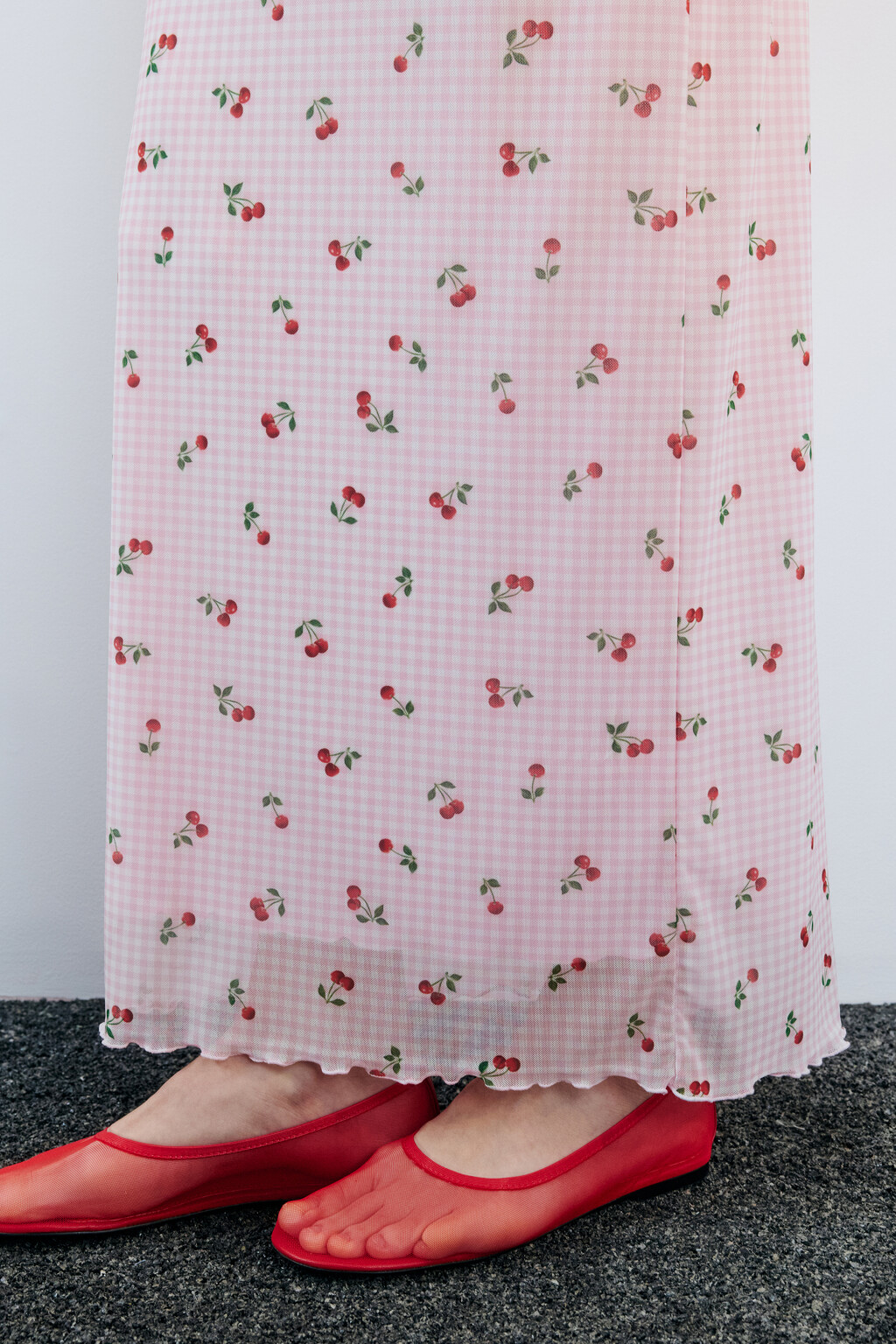 Юбка макси из сетки с принтом - цвет розовый - 6