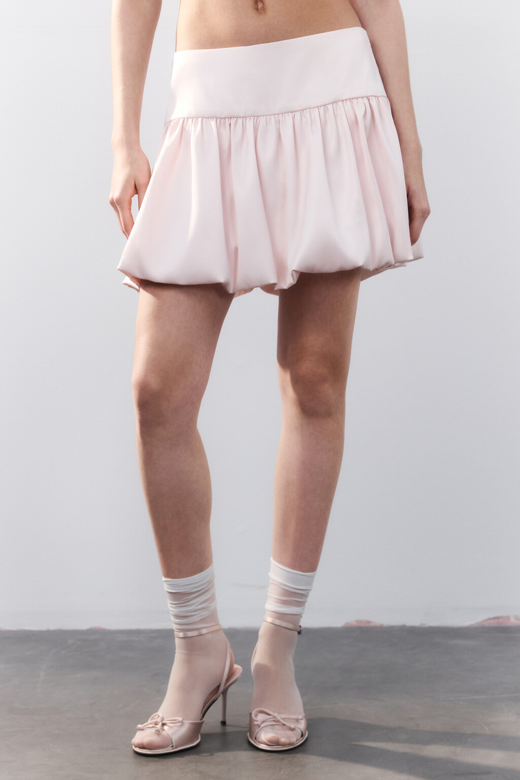 Юбка-шорты пышная атласная - цвет розовый - 3