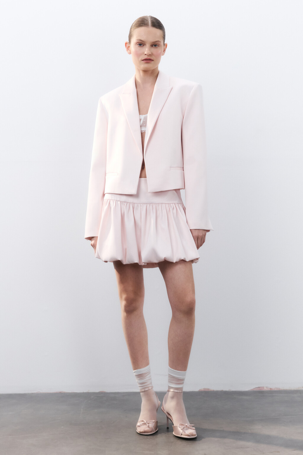 Юбка-шорты пышная атласная - цвет розовый - 5