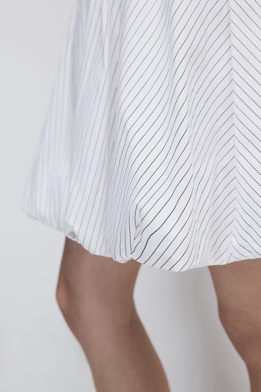 Юбка-баллон хлопковая в полоску - цвет белый - 6