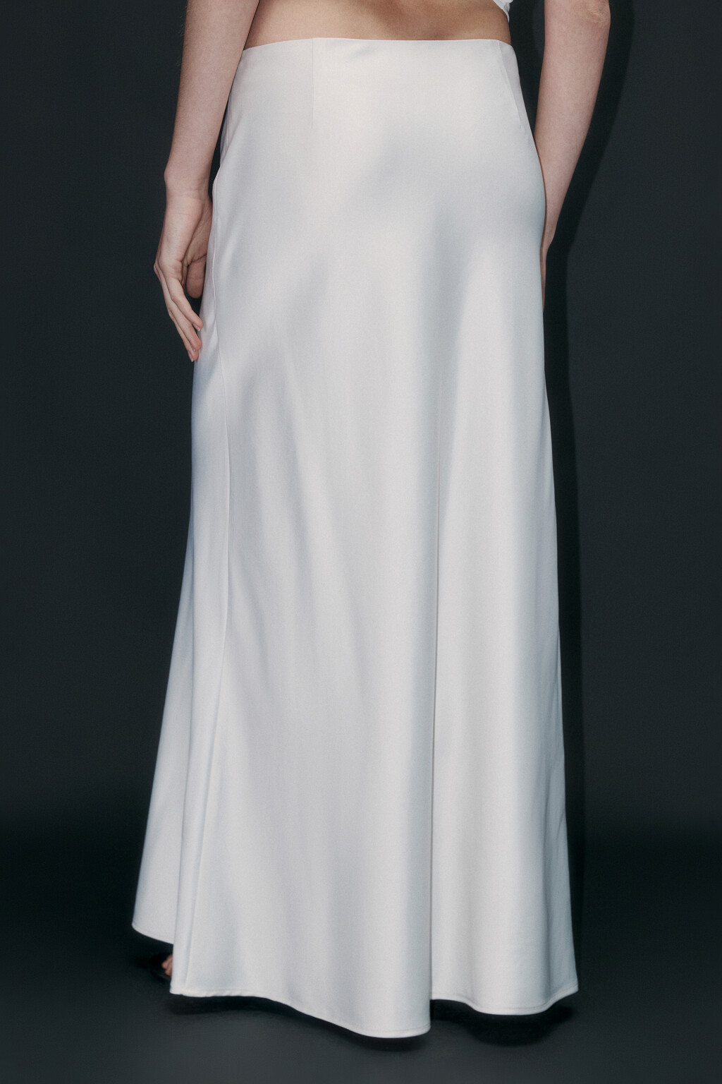 Юбка-годе макси с высокой посадкой - цвет белый - 3