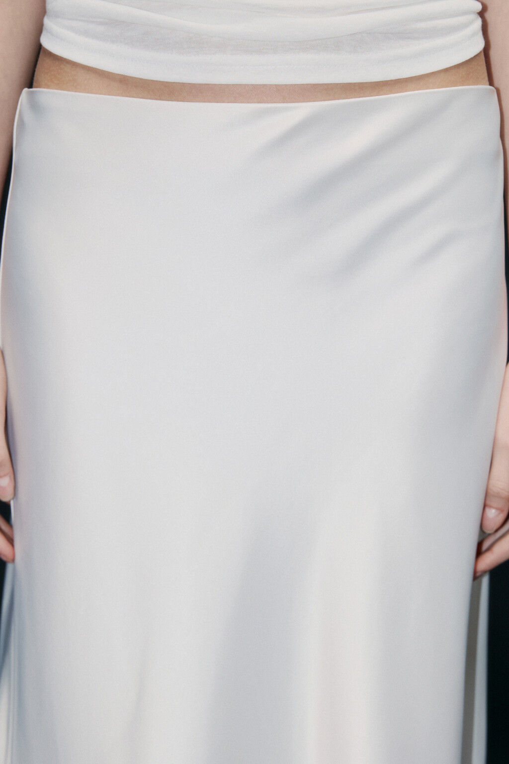 Юбка-годе макси с высокой посадкой - цвет белый - 5