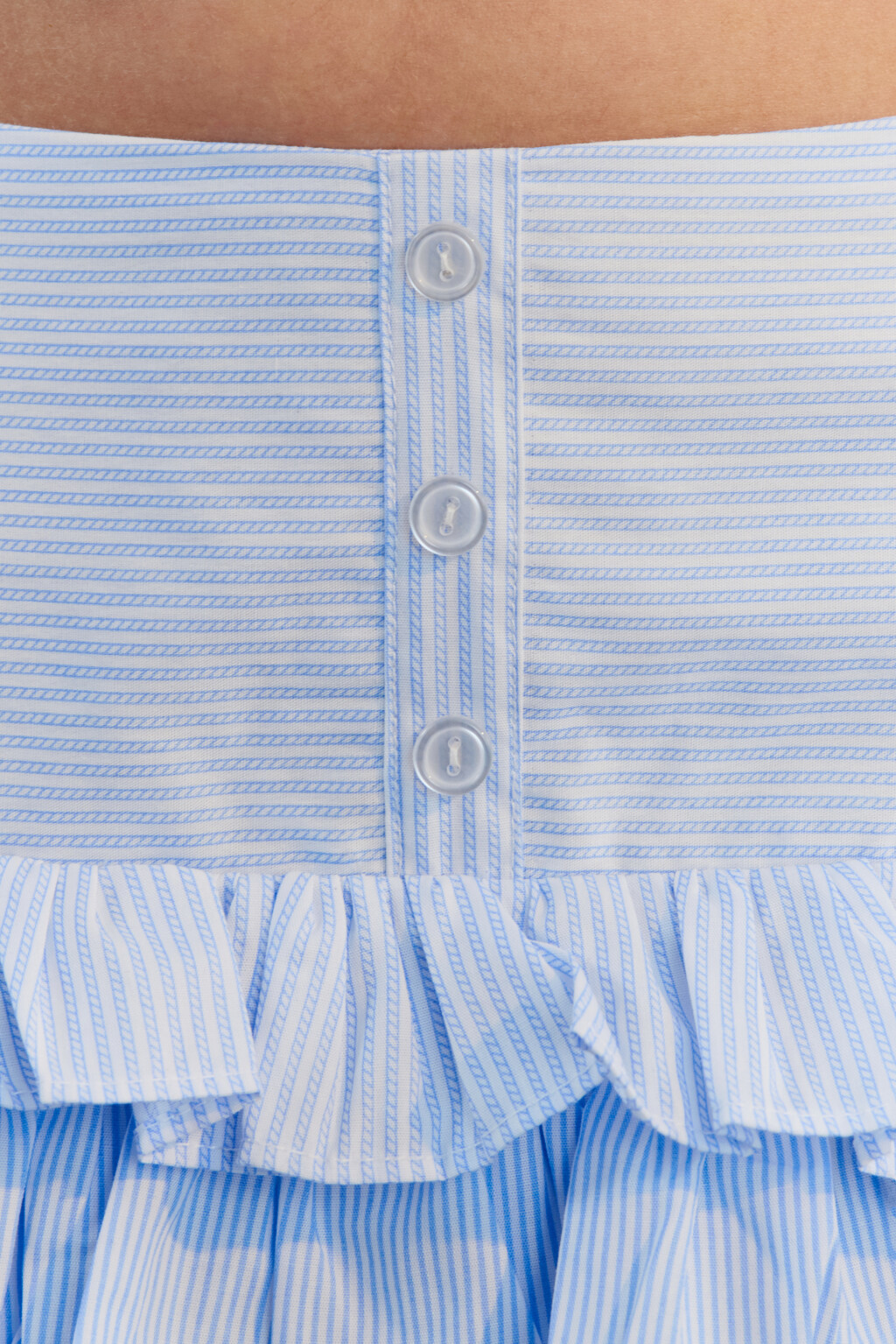 Юбка-шорты хлопковая с воланами - цвет голубой - 5