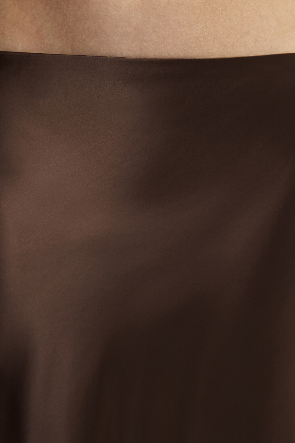 Юбка-годе макси атласная - цвет коричневый - 6