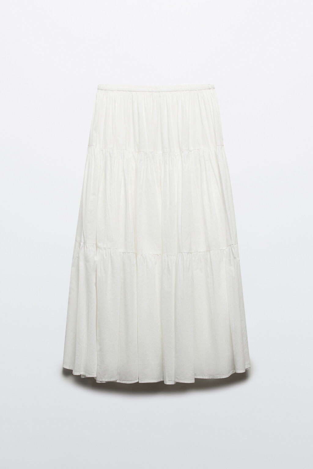 Юбка-трапеция макси хлопковая - цвет белый - 8