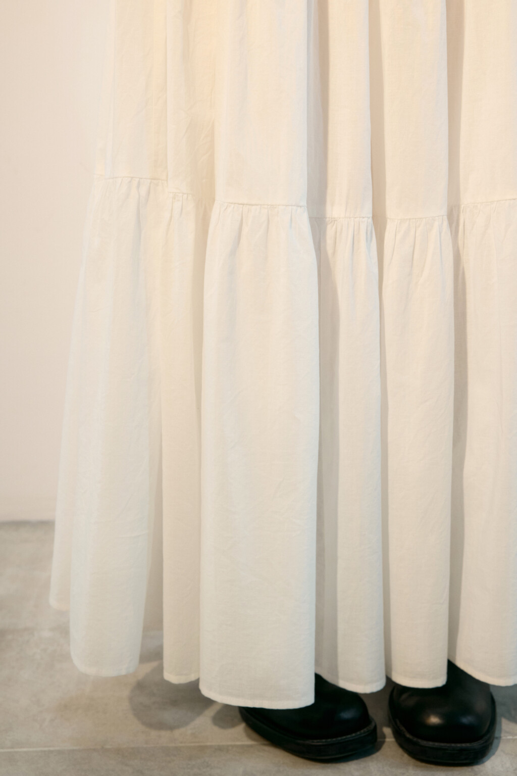 Юбка-трапеция макси хлопковая - цвет белый - 7