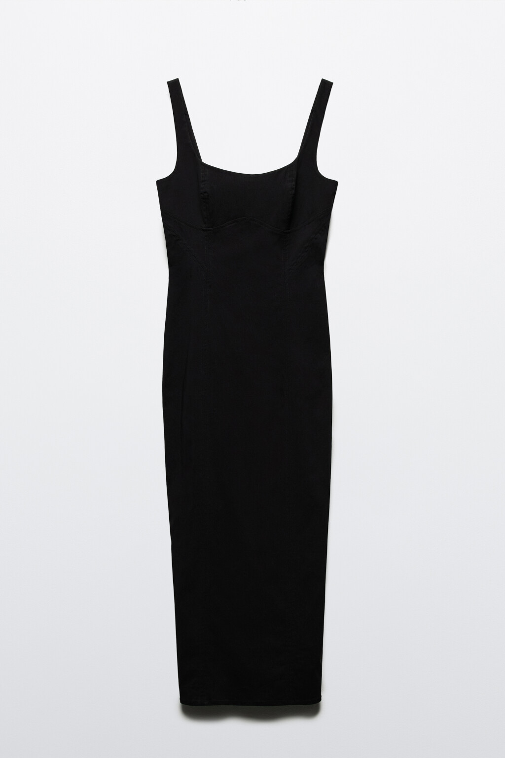 Платье миди облегающее с вырезом-каре - цвет черный - 7