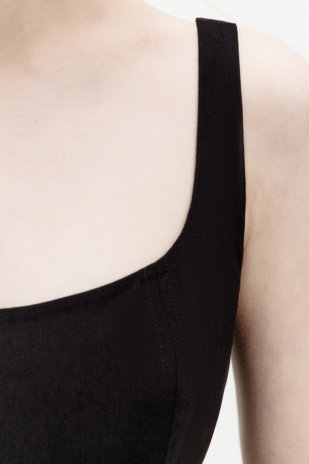 Платье миди облегающее с вырезом-каре - цвет черный - 6