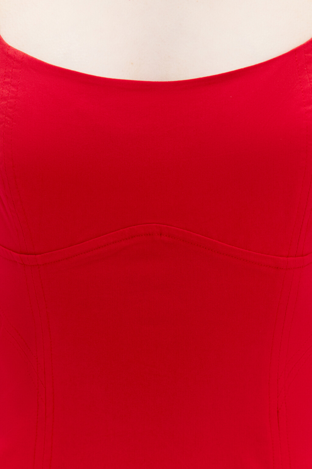 Платье миди облегающее с вырезом-каре - цвет красный - 5