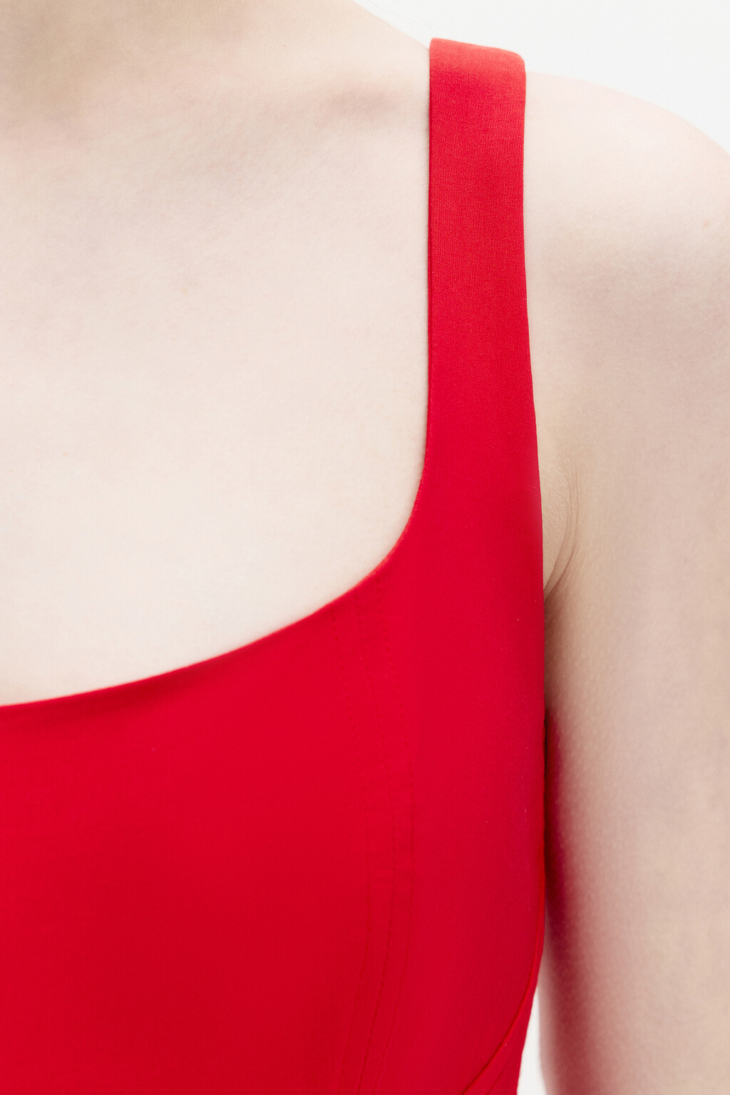 Платье миди облегающее с вырезом-каре - цвет красный - 6