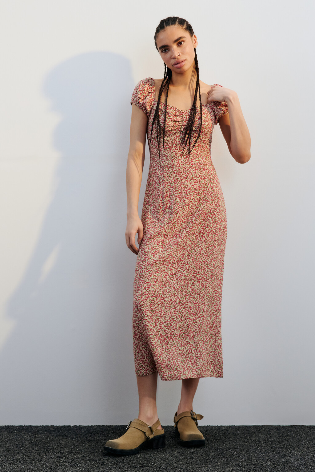 Платье миди вискозное с принтом - цвет мультиколор - 5