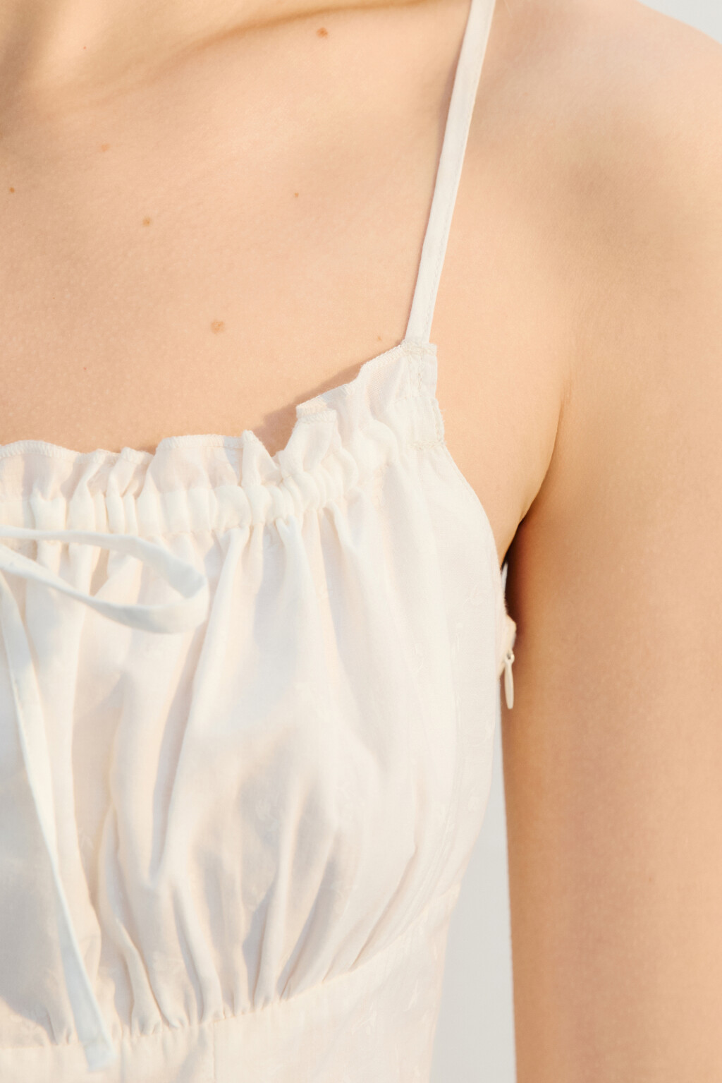 Платье-сарафан хлопковое с подкладкой - цвет белый - 7