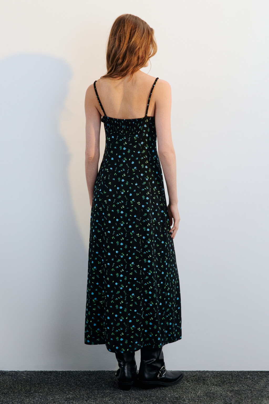 Сарафан макси вискозный с принтом - цвет черный - 3