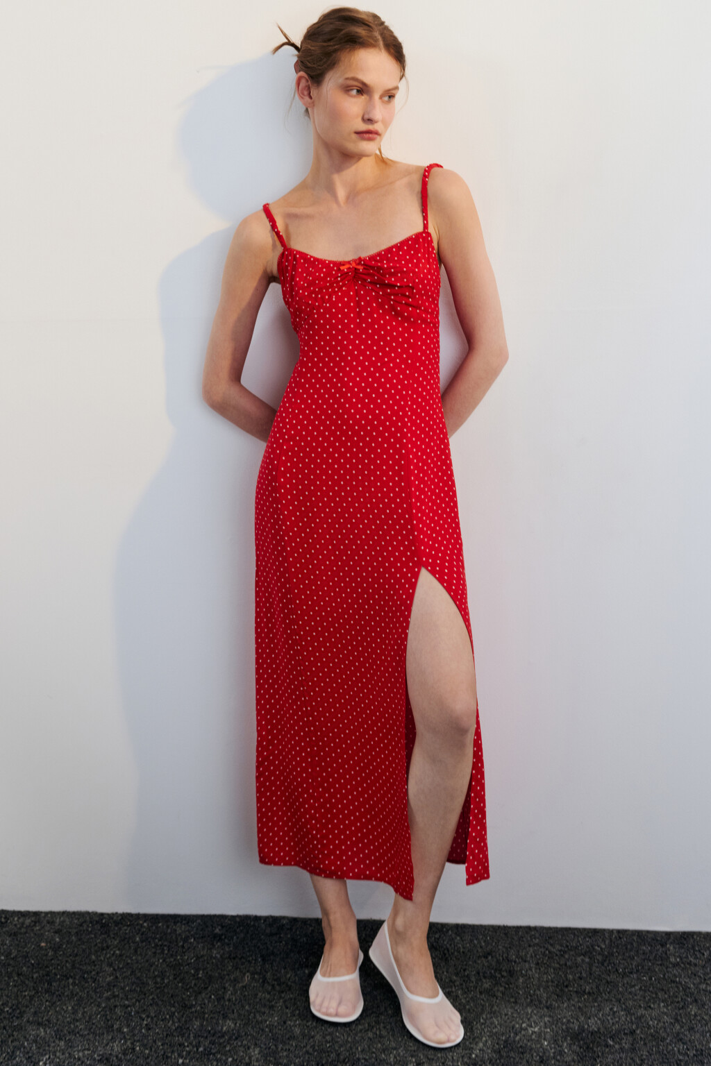 Сарафан макси вискозный с принтом - цвет красный - 1