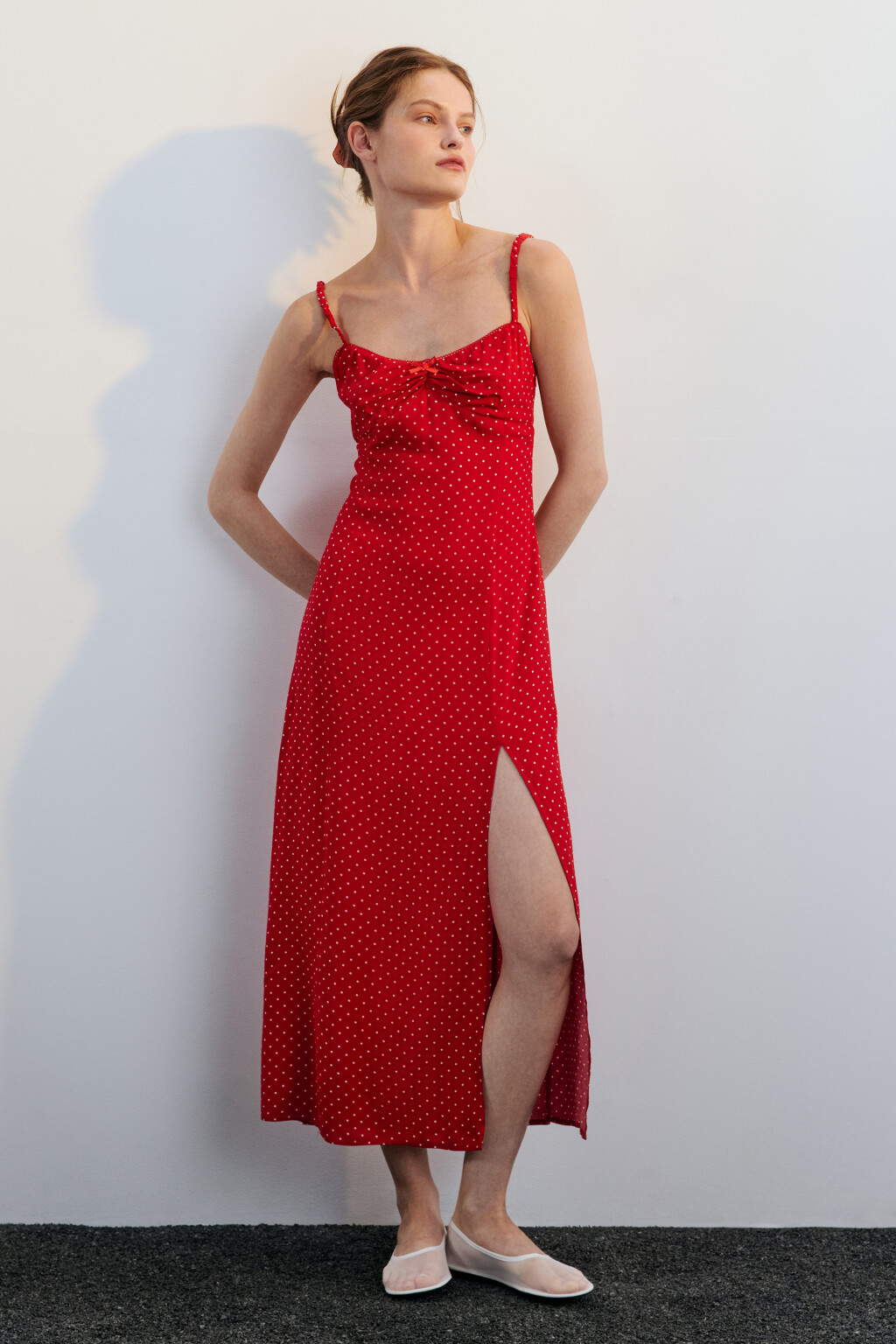 Сарафан макси вискозный с принтом - цвет красный - 3