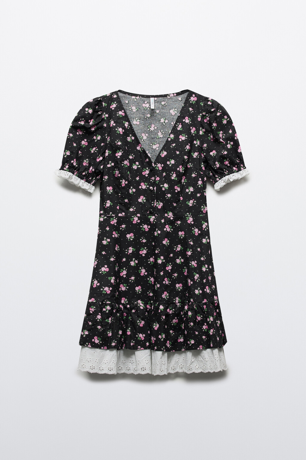 Платье приталенное с кружевной подкладкой - цвет черный - 8