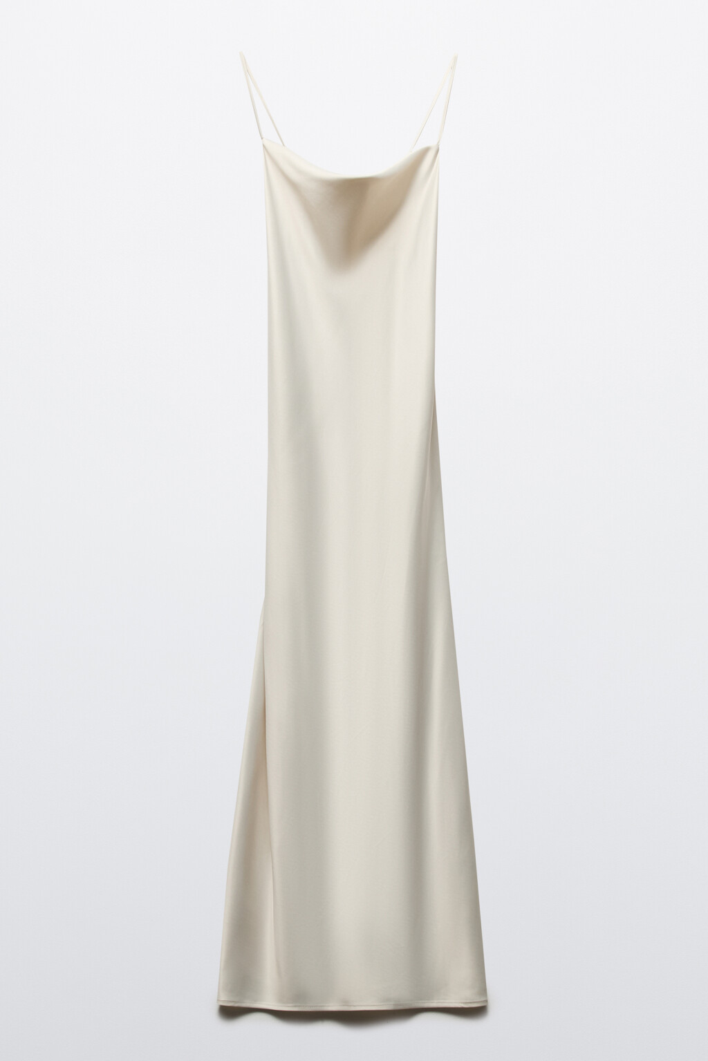 Платье-комбинация макси атласное - цвет ванильный - 8