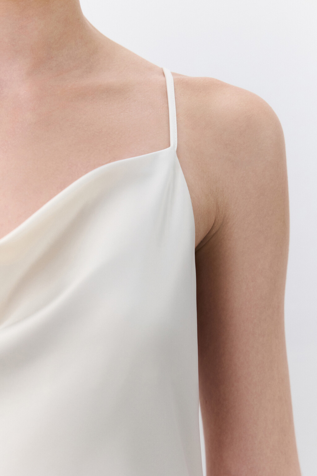 Платье-комбинация макси атласное - цвет ванильный - 7