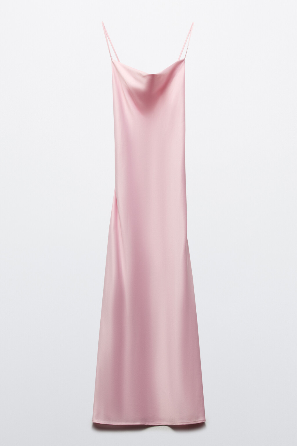 Платье-комбинация макси атласное - цвет розовый - 8