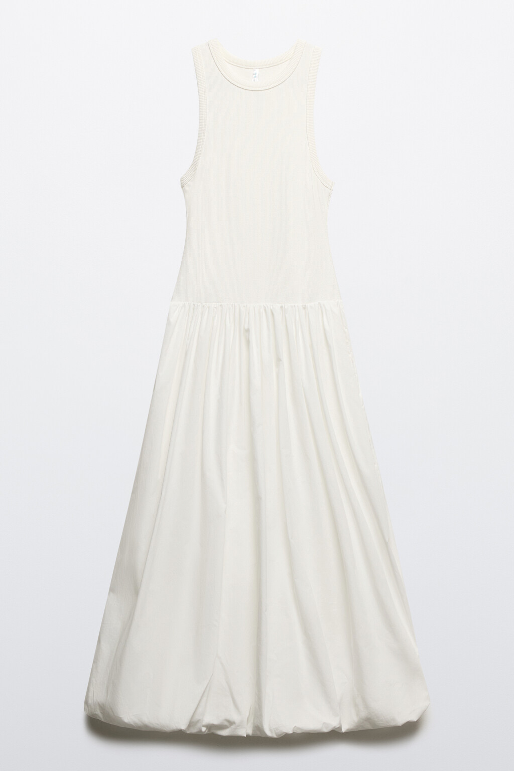 Платье-баллон с облегающим верхом - цвет белый - 8