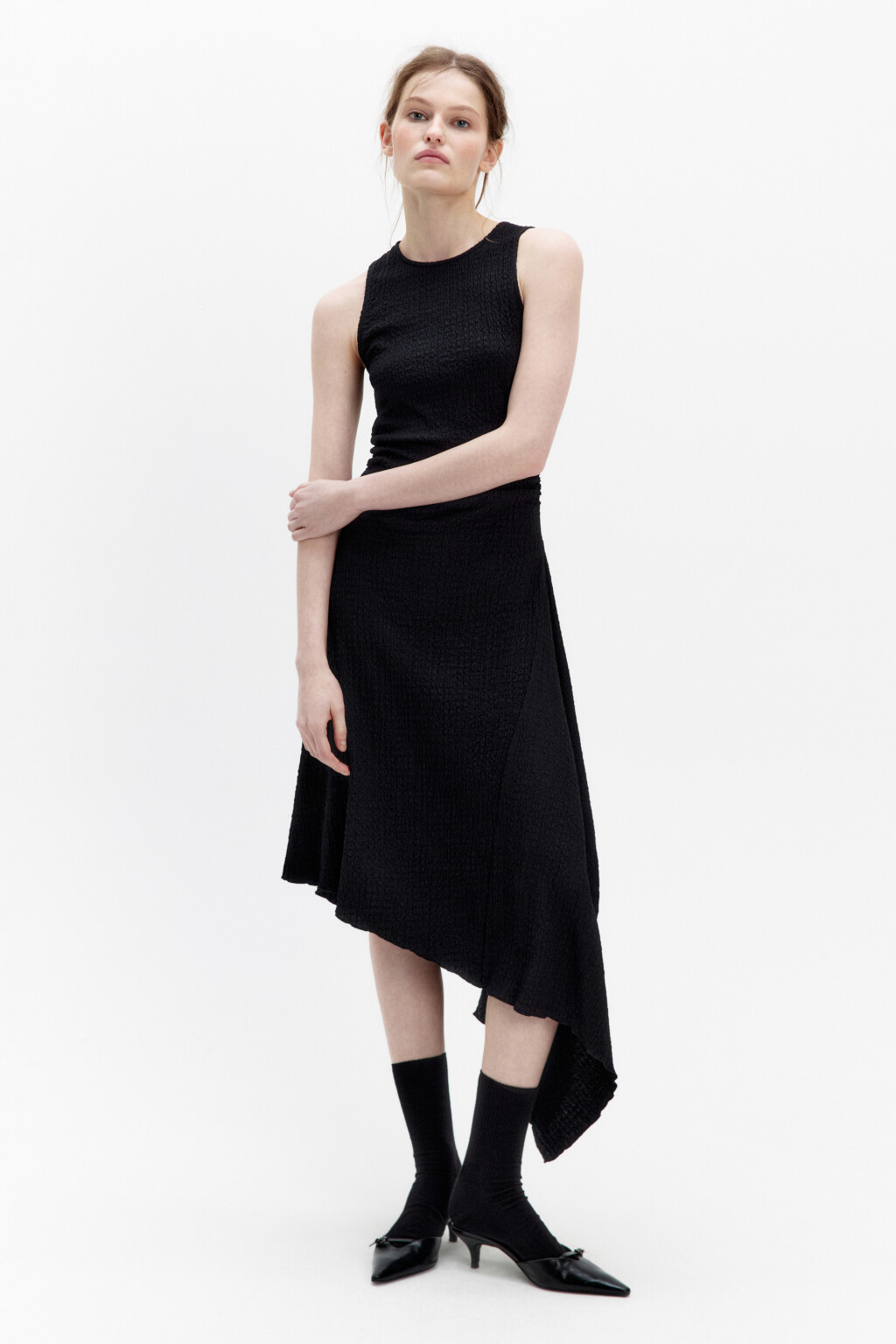 Платье-майка облегающее с асимметричным низом - цвет черный - 5