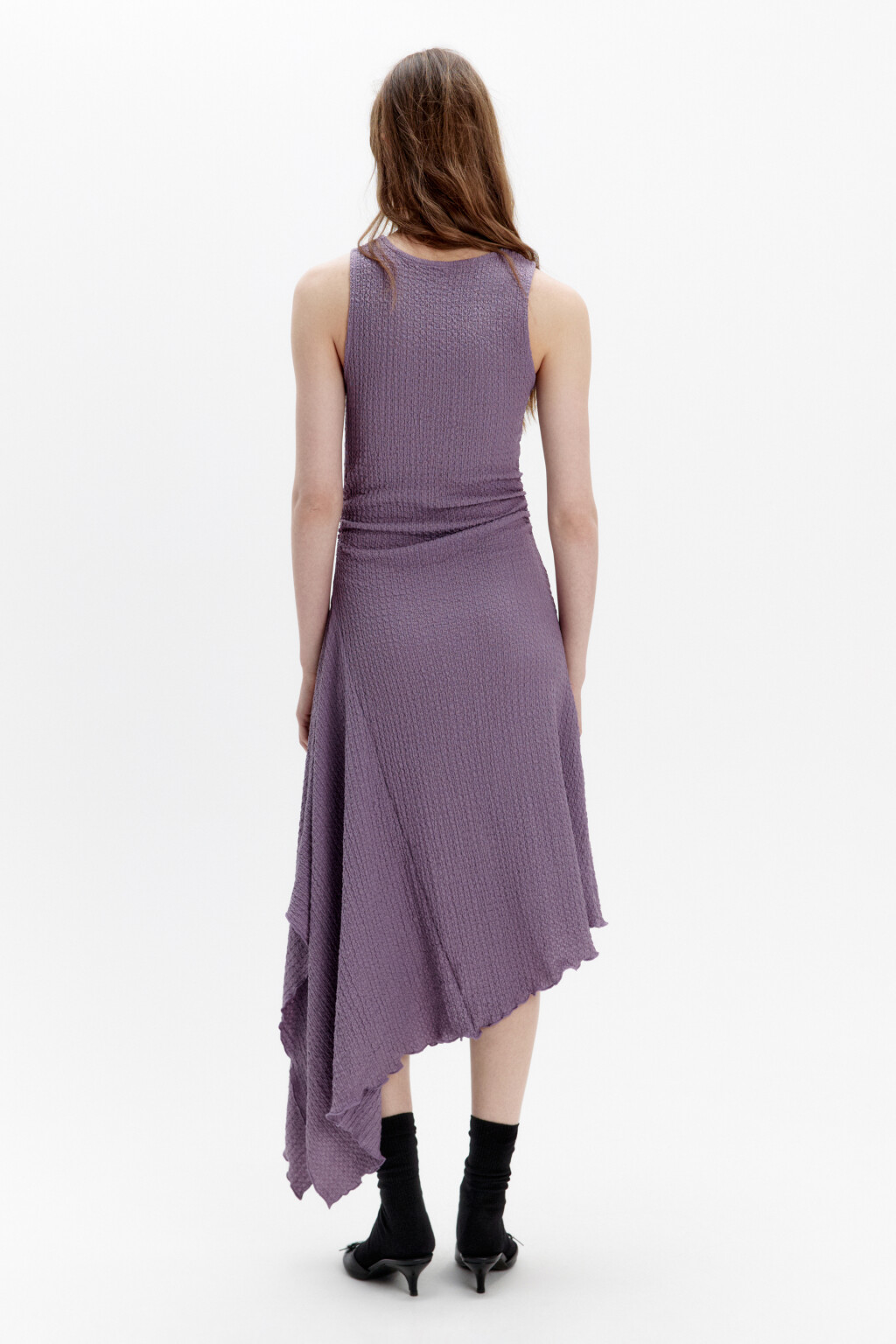 Платье-майка облегающее с асимметричным низом - цвет сиреневый - 3