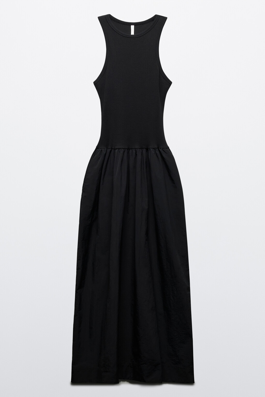 Платье макси с облегающей майкой - цвет черный - 8