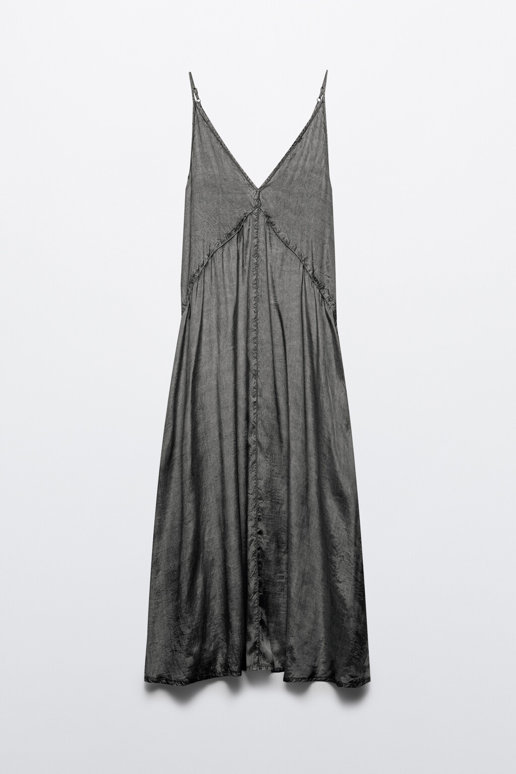 Сарафан миди вискозный с вареным эффектом - цвет серый - 8