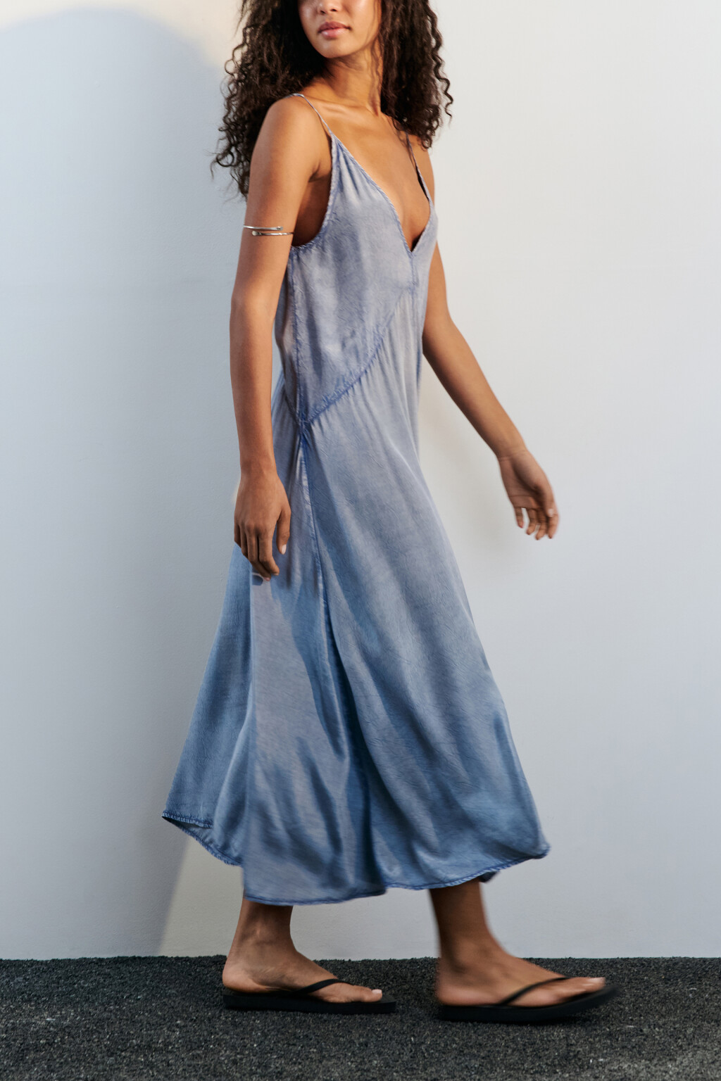 Сарафан миди вискозный с вареным эффектом - цвет сиреневый - 1