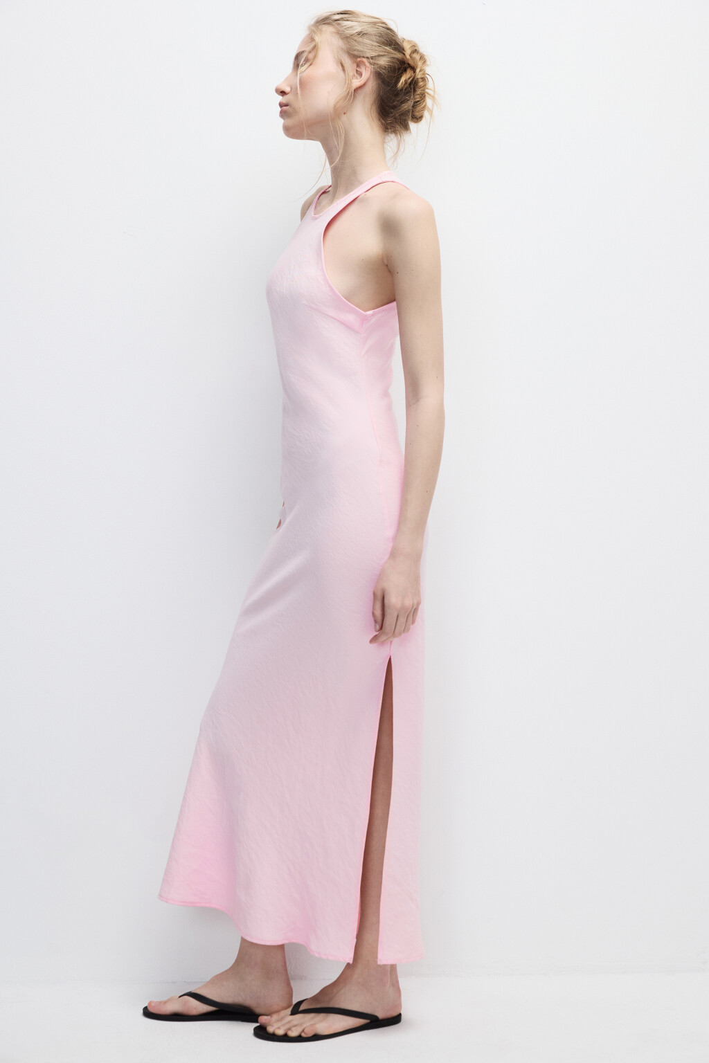 Платье миди облегающее из вискозы - цвет розовый - 1