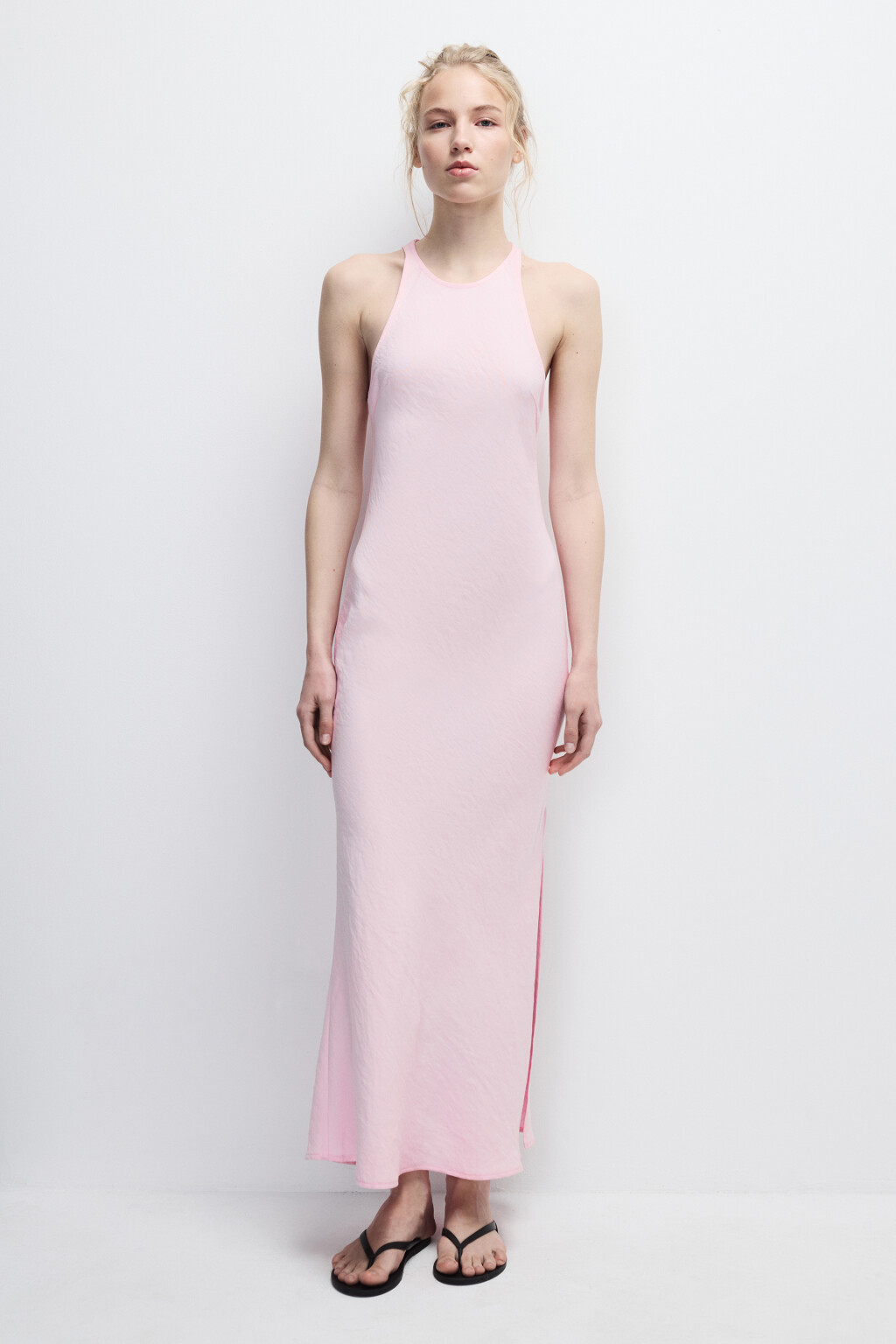 Платье миди облегающее из вискозы - цвет розовый - 2
