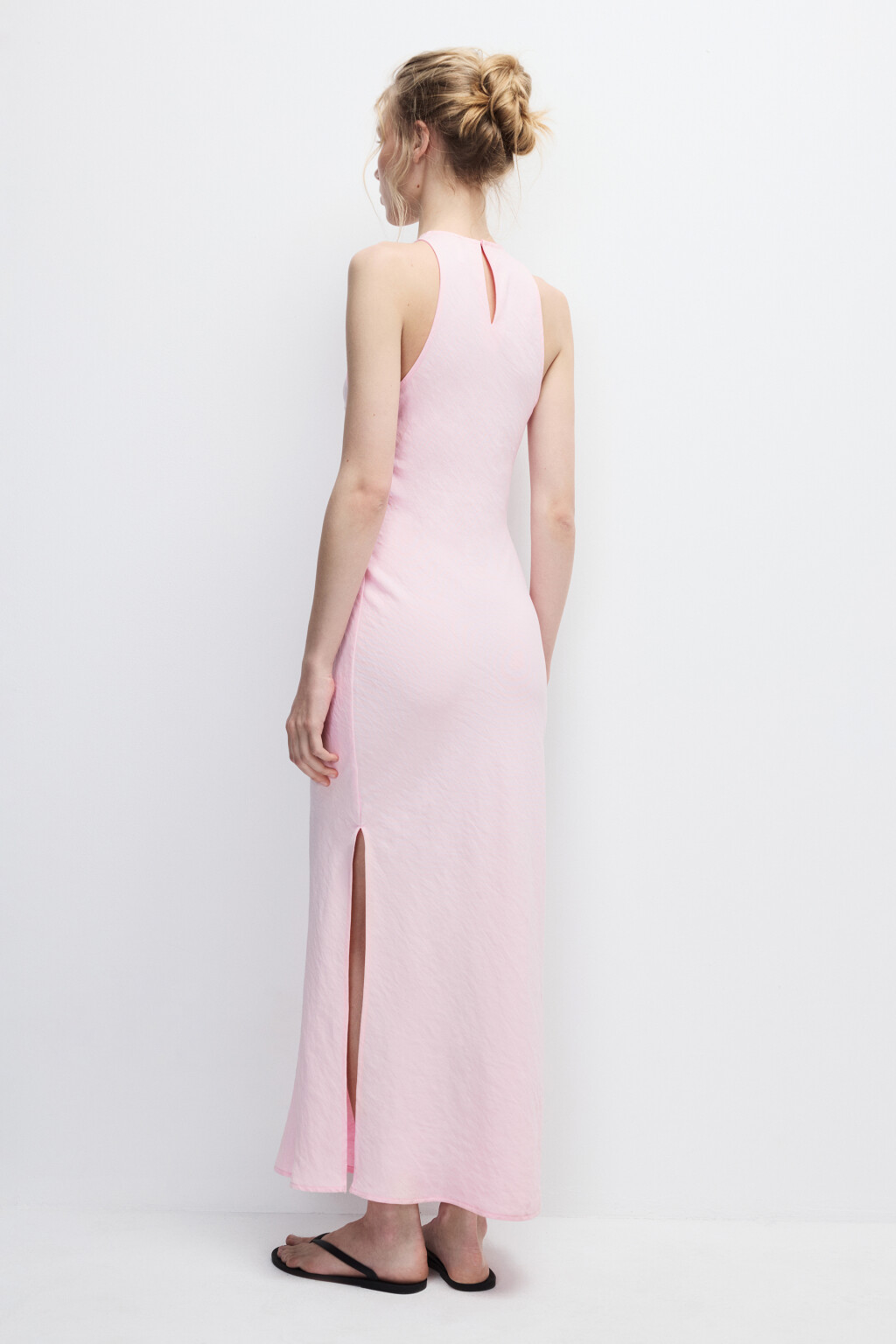 Платье миди облегающее из вискозы - цвет розовый - 3