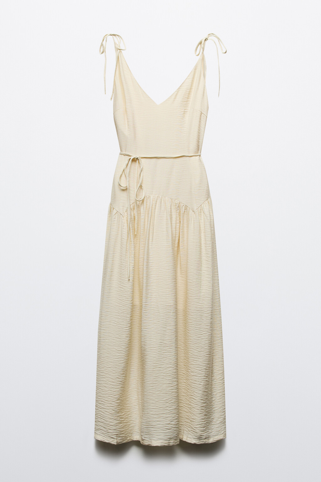Сарафан миди вискозный на тонких бретелях - цвет ванильный - 7