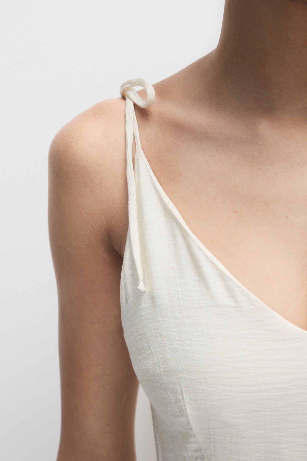 Сарафан миди вискозный на тонких бретелях - цвет ванильный - 5