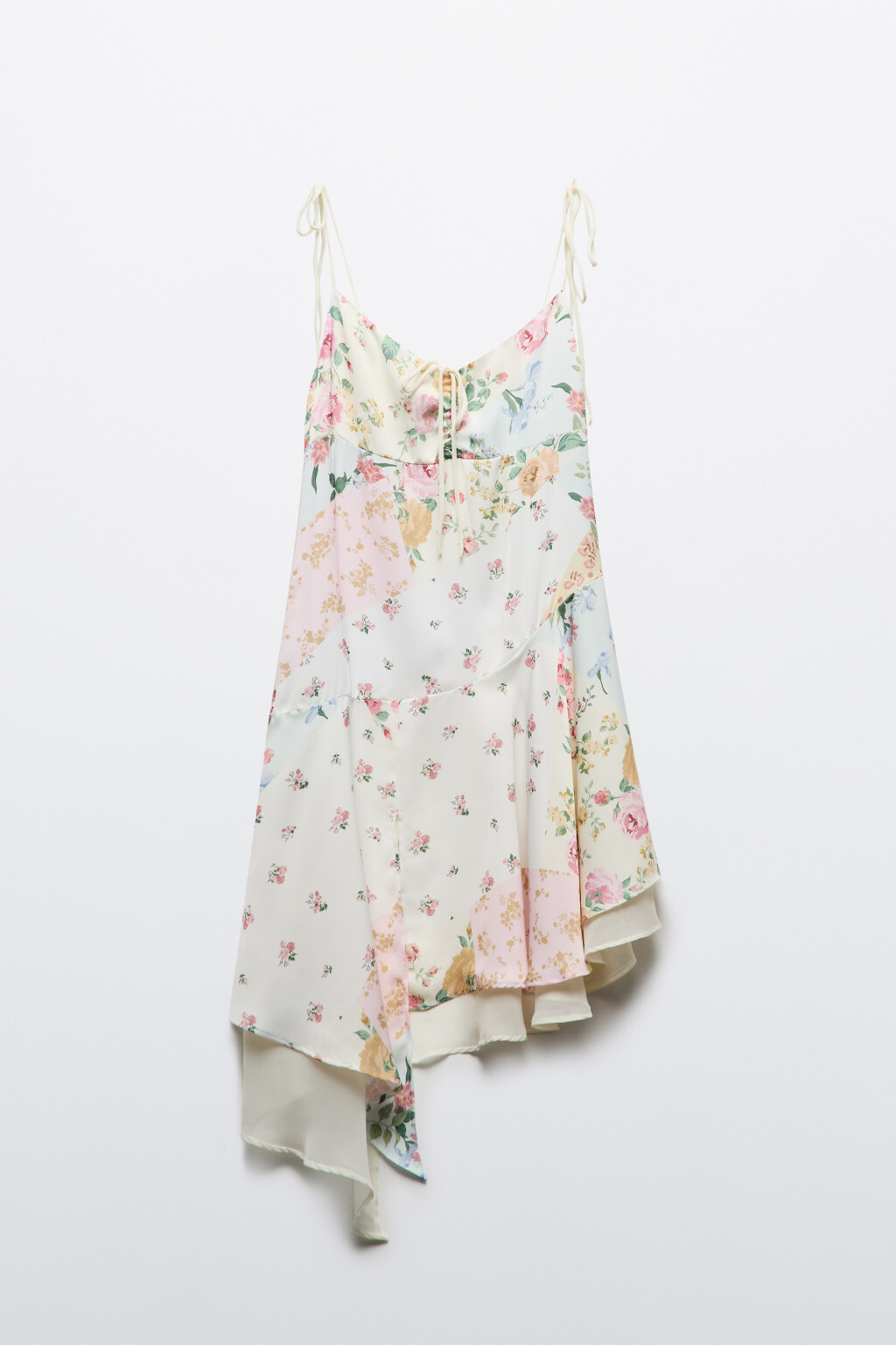 Платье мини асимметричное на бретельках - цвет мультиколор - 8