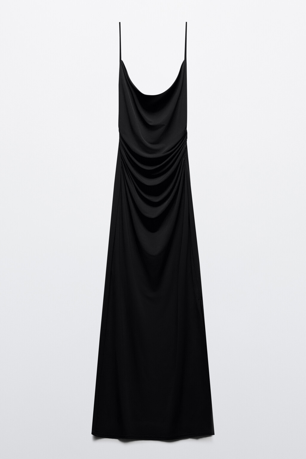 Платье миди облегающее на тонких бретелях - цвет черный - 9