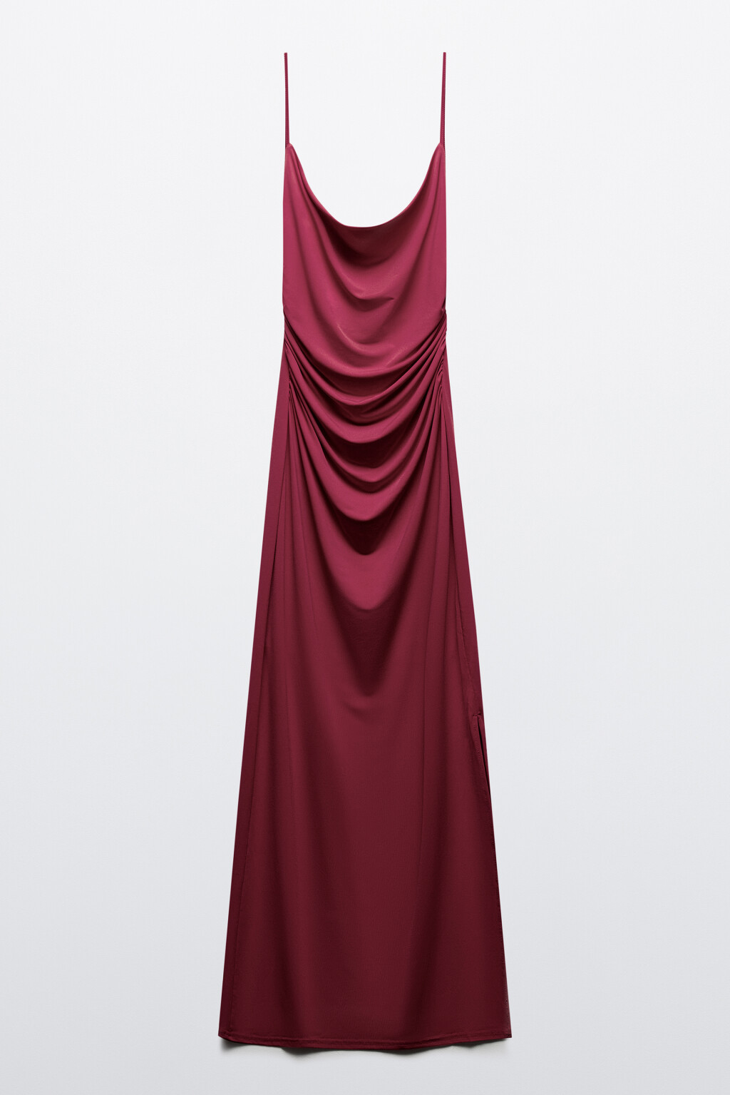 Платье миди облегающее на тонких бретелях - цвет красный - 9