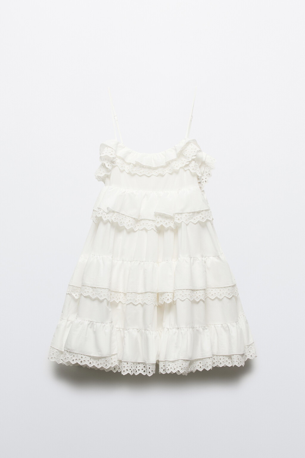 Сарафан мини пышный с кружевом - цвет белый - 12