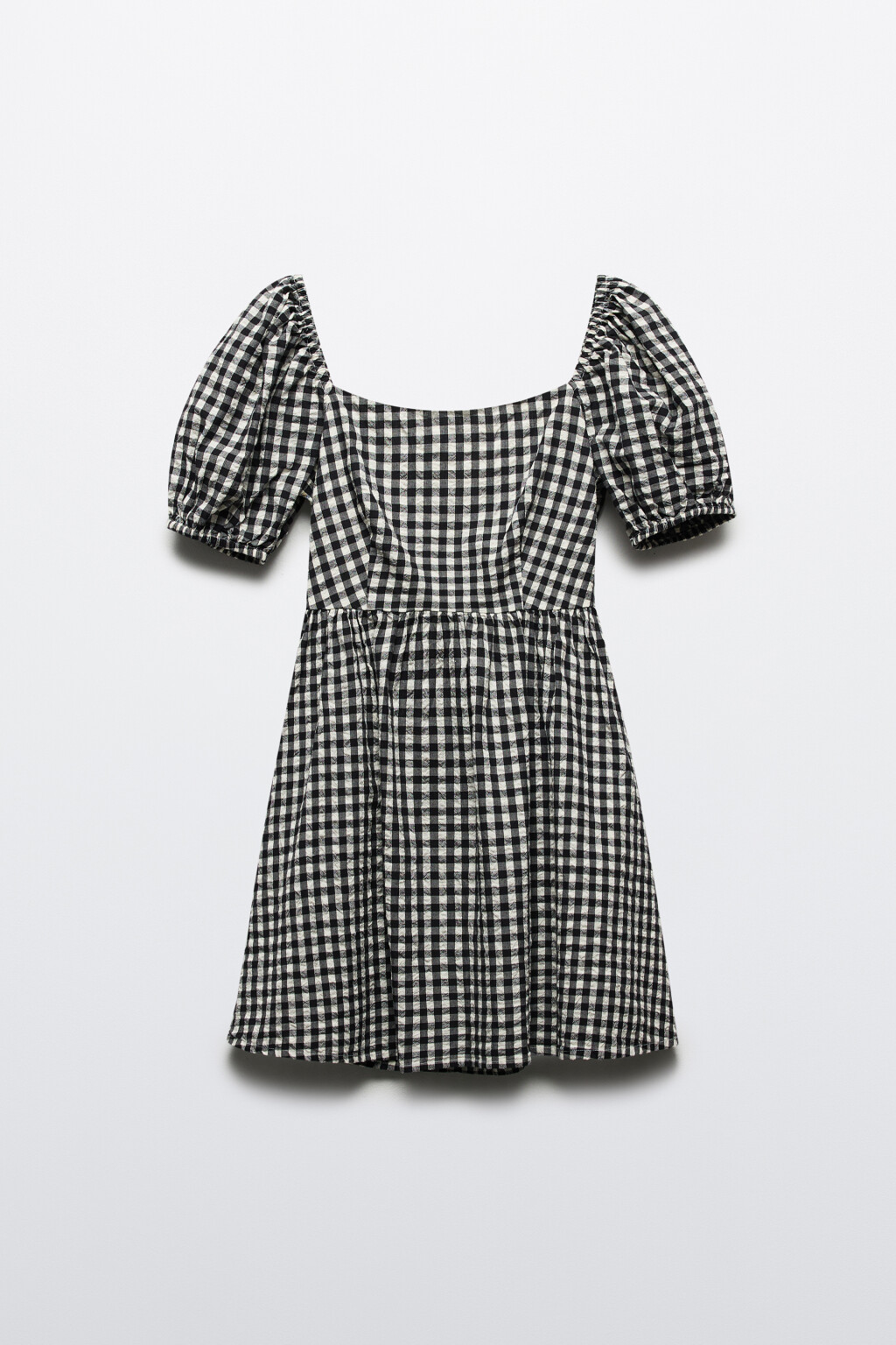 Платье мини приталенное из муслина - цвет черный - 7