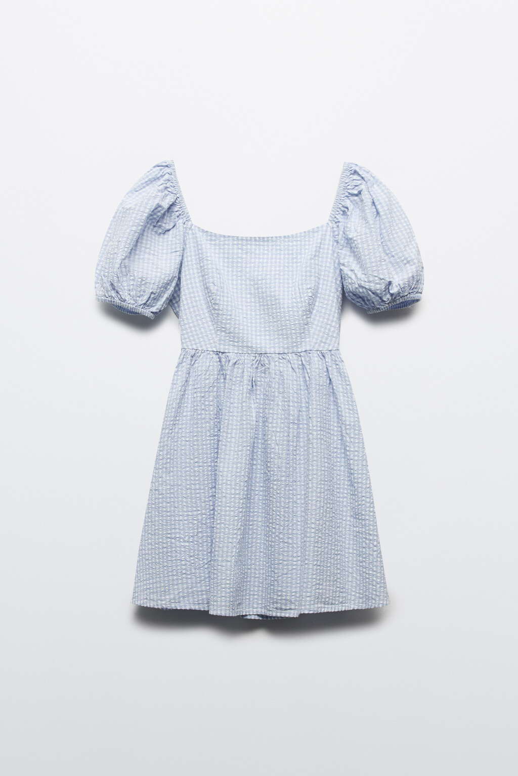 Платье мини приталенное из муслина - цвет голубой - 7