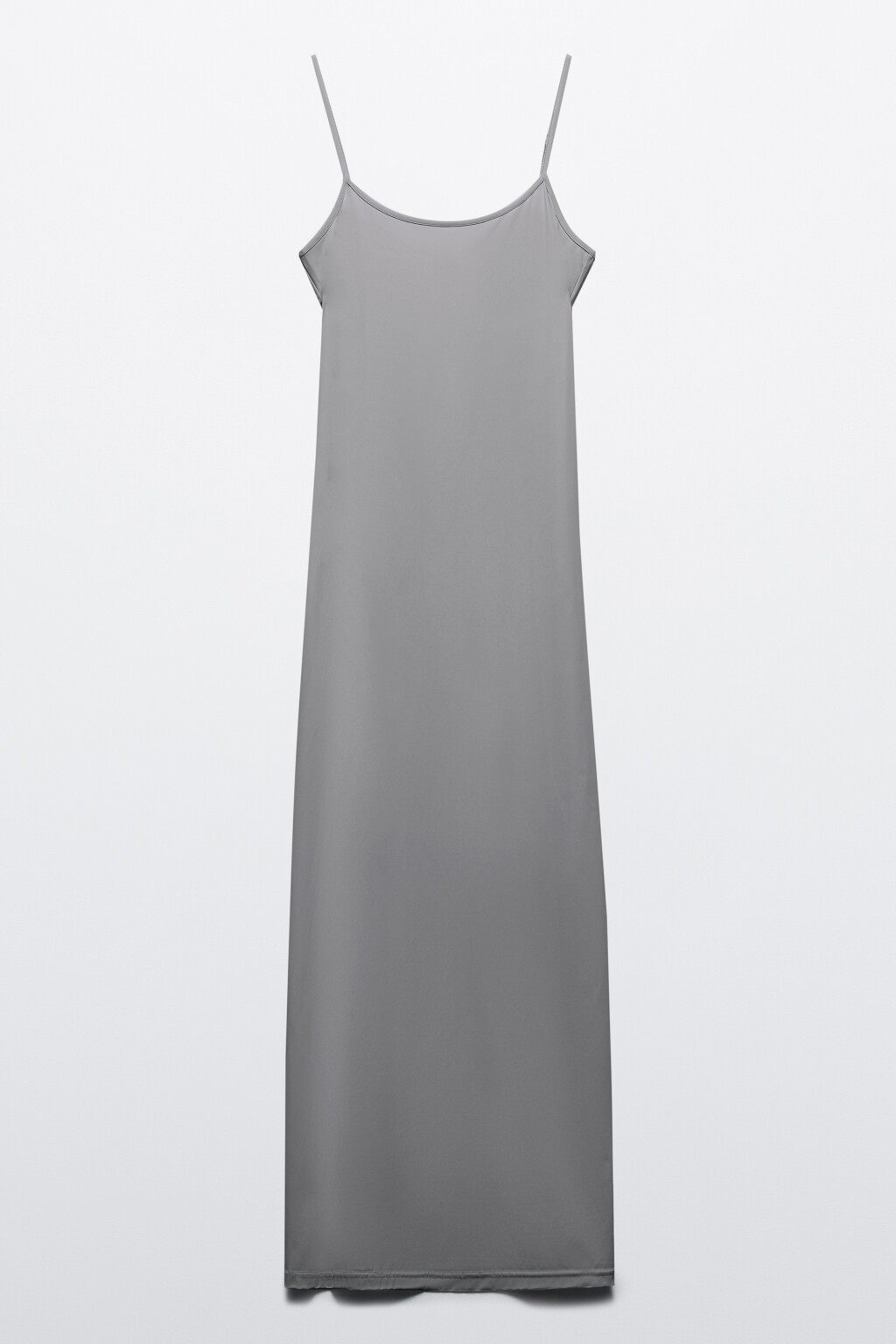 Платье макси облегающее на бретельках - цвет серый - 9