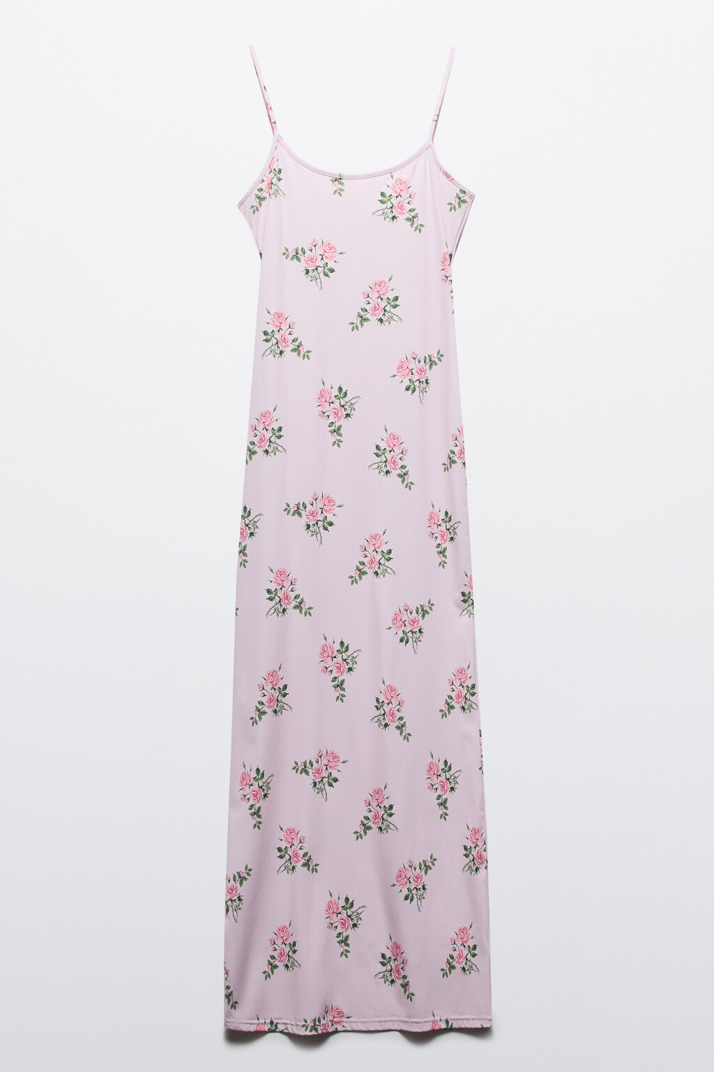 Платье макси облегающее на бретельках - цвет розовый - 8