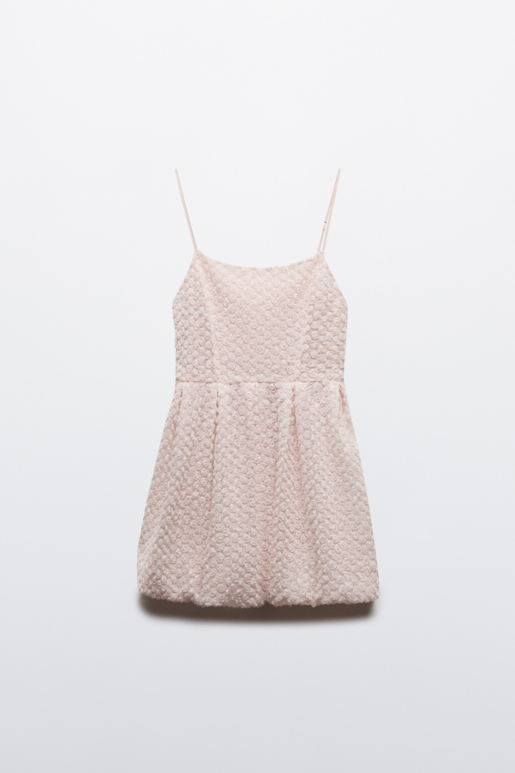 Платье мини с цветами и юбкой-баллон - цвет розовый - 10